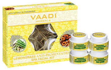 Vaadi Herbals Lemongrass Anti Pigmentation Spa Facial Kit with Cedarwood Extract, 70g